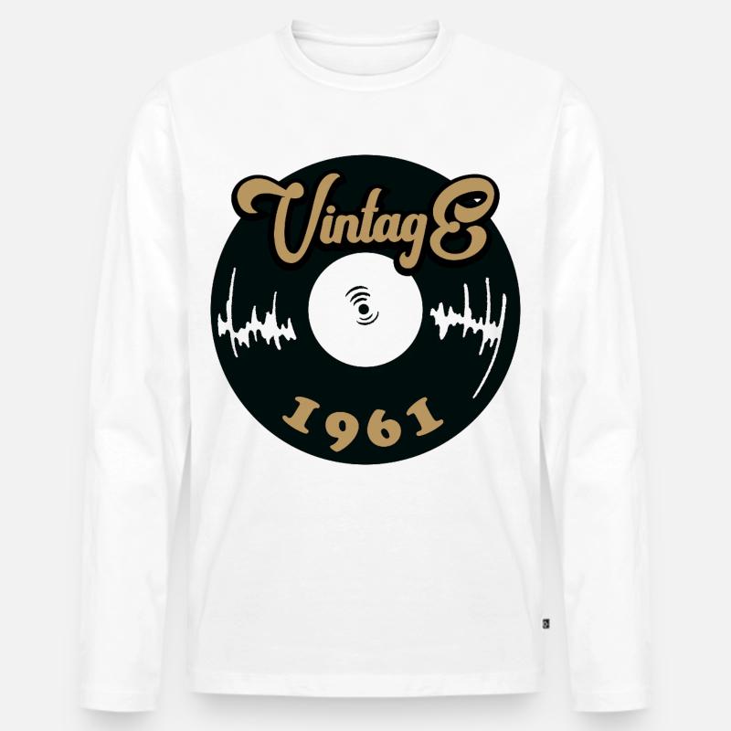 1961 Würfel - Männer Premium Bio Langarmshirt - Weiß