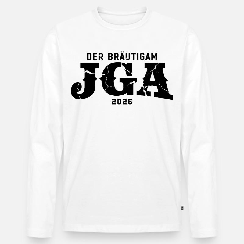 Der Bräutigam JGA 2026 Junggesellenabschied - Männer Premium Bio Langarmshirt - Weiß