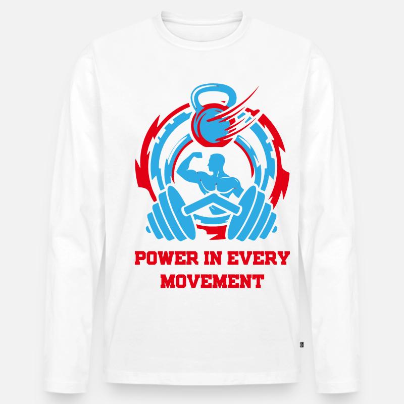 PowerInEveryMovement - Männer Premium Bio Langarmshirt - Weiß