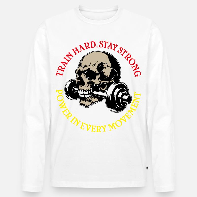 StayStrong - Männer Premium Bio Langarmshirt - Weiß
