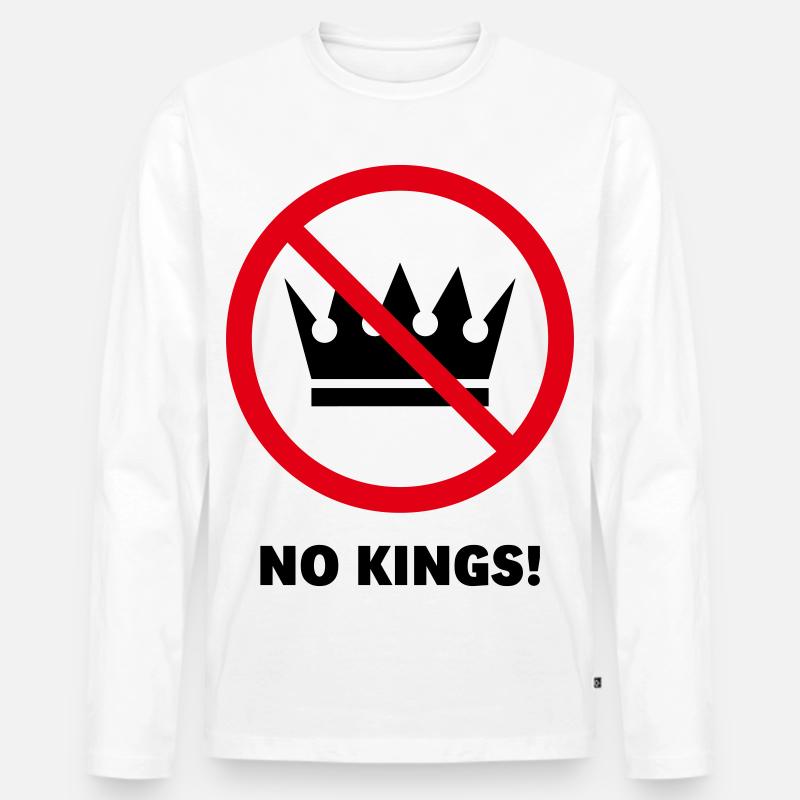 Keine Könige! (Protestdesign / POS 2C) - Männer Premium Bio Langarmshirt - Weiß
