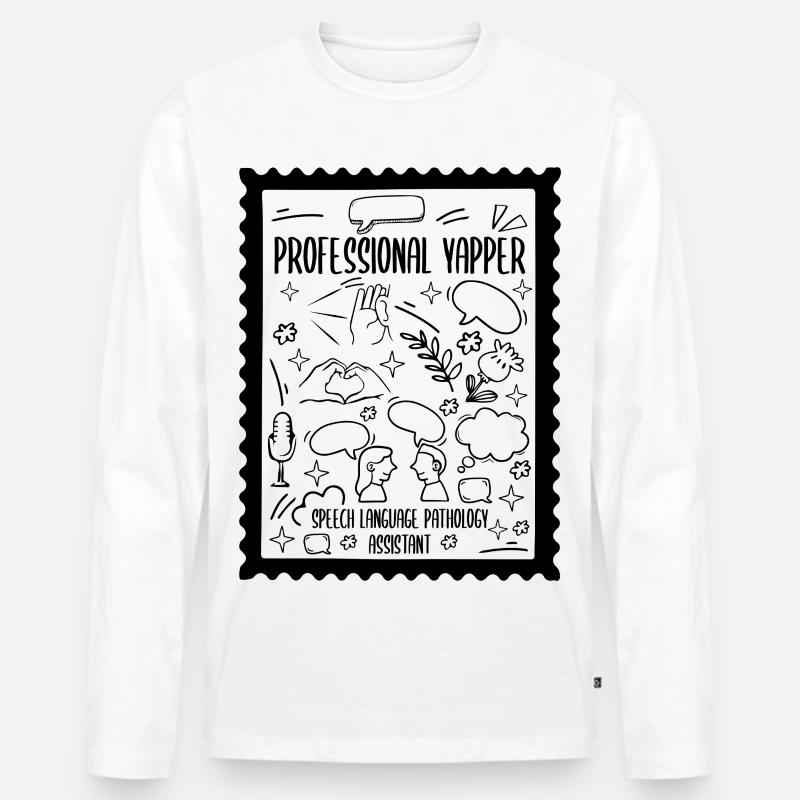 SLP Professioneller Yapper Pathologieassistent - Männer Premium Bio Langarmshirt - Weiß