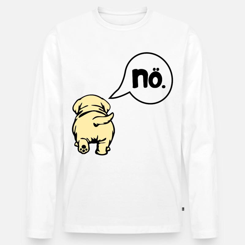 Hunde Absage - Männer Premium Bio Langarmshirt - Weiß