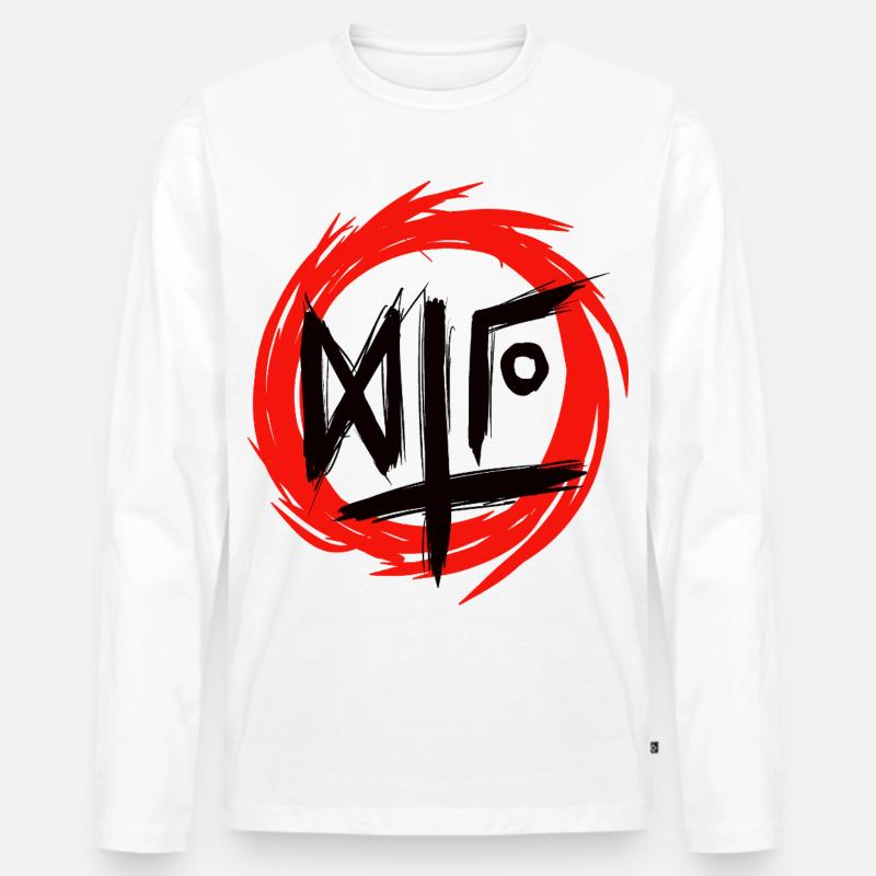 Offizielles schwarzes Logo 2026 - Männer Premium Bio Langarmshirt - Weiß