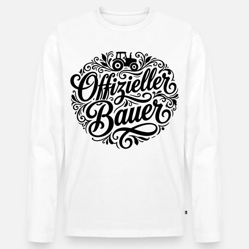 Offizieller Bauer - Männer Premium Bio Langarmshirt - Weiß