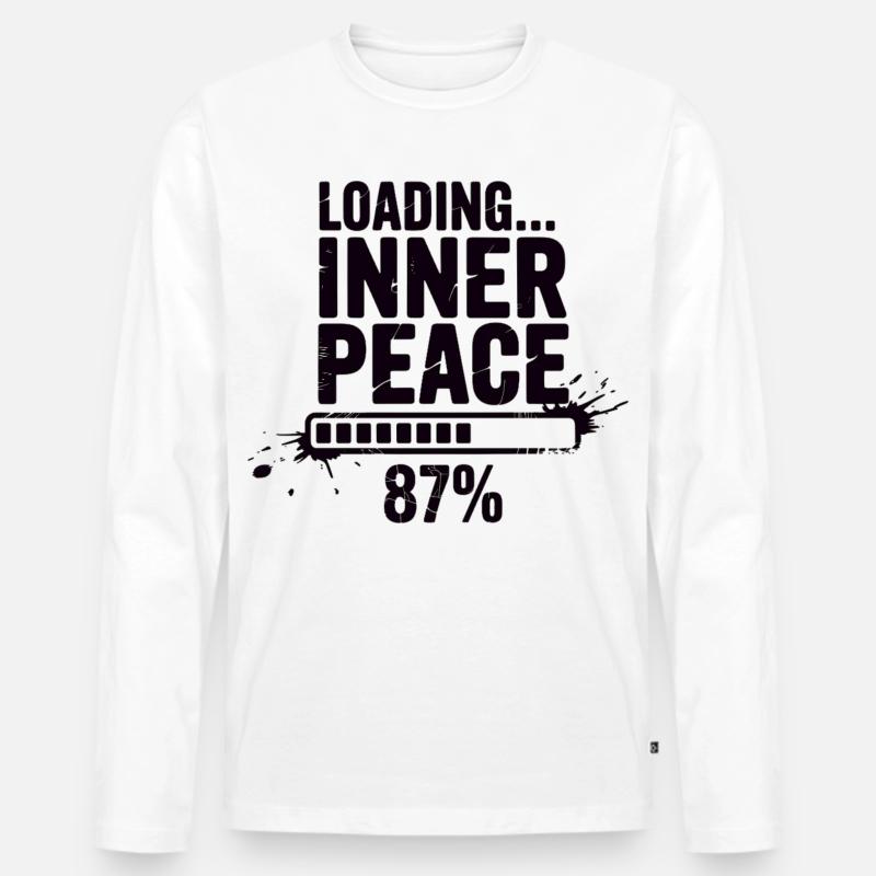 Loading Inner Peace - Sarkasmus Stress Shirt - Männer Premium Bio Langarmshirt - Weiß