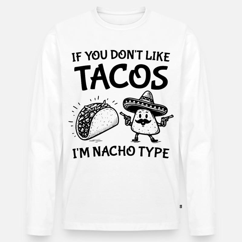 Nacho-Typ Cinco-Hemd - Männer Premium Bio Langarmshirt - Weiß