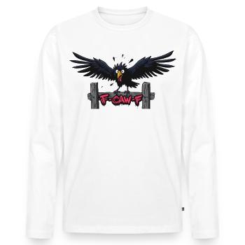 F-Caw-F Graffiti Raven Appearance - Men's Premium Organic Long Sleeve Shirt - white - Front - Nico (187cm)