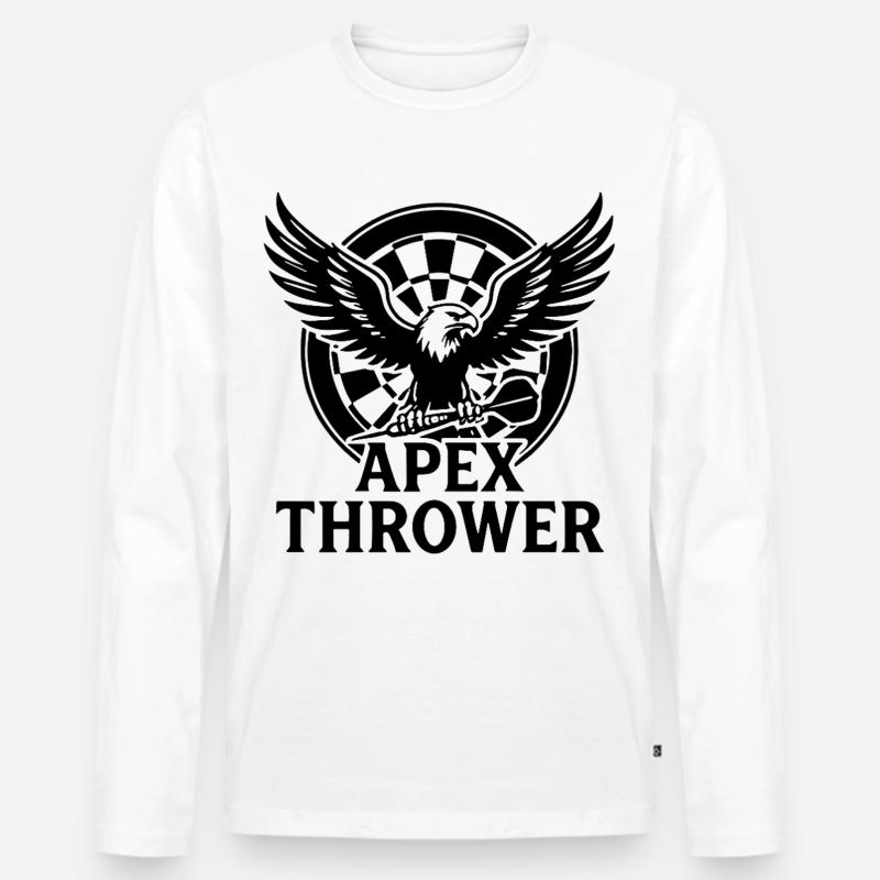 Darts Apex Thrower - Männer Premium Bio Langarmshirt - Weiß