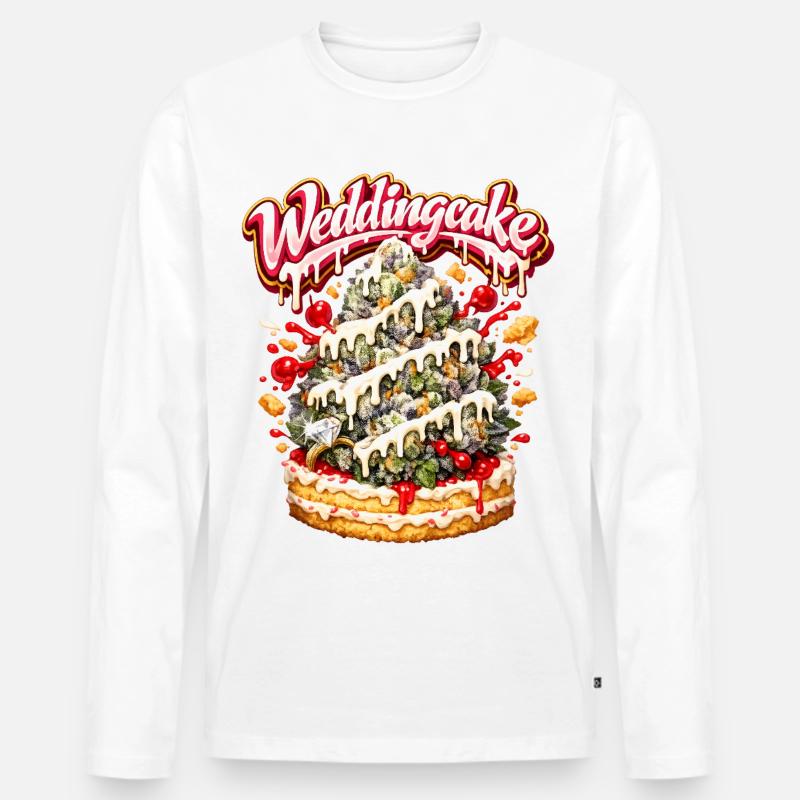 Wedding Cake Graffiti Bud Art Print - Männer Premium Bio Langarmshirt - Weiß