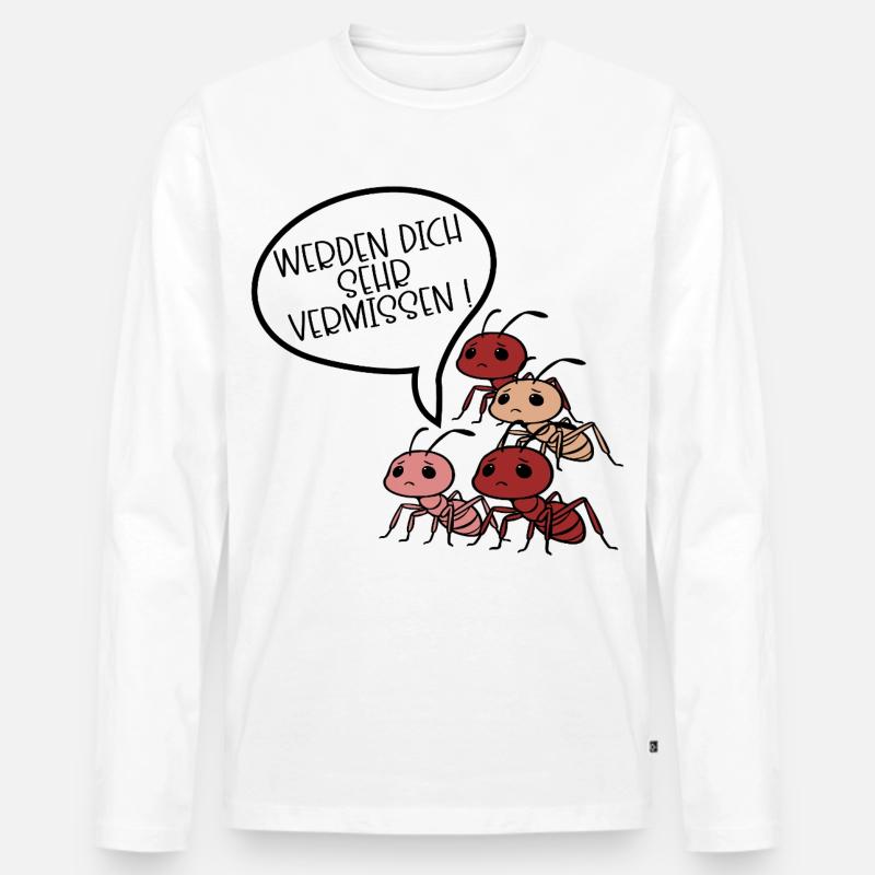 Abschiedsgeschenk Team Ameise - Männer Premium Bio Langarmshirt - Weiß