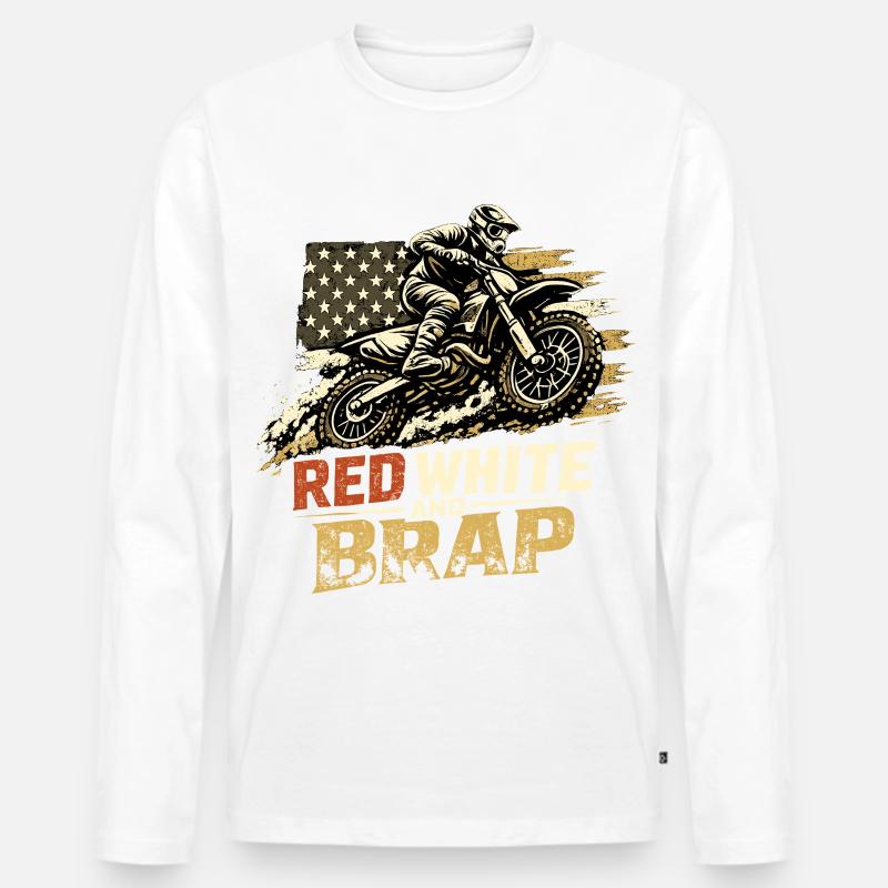 Red White Brap - Männer Premium Bio Langarmshirt - Weiß