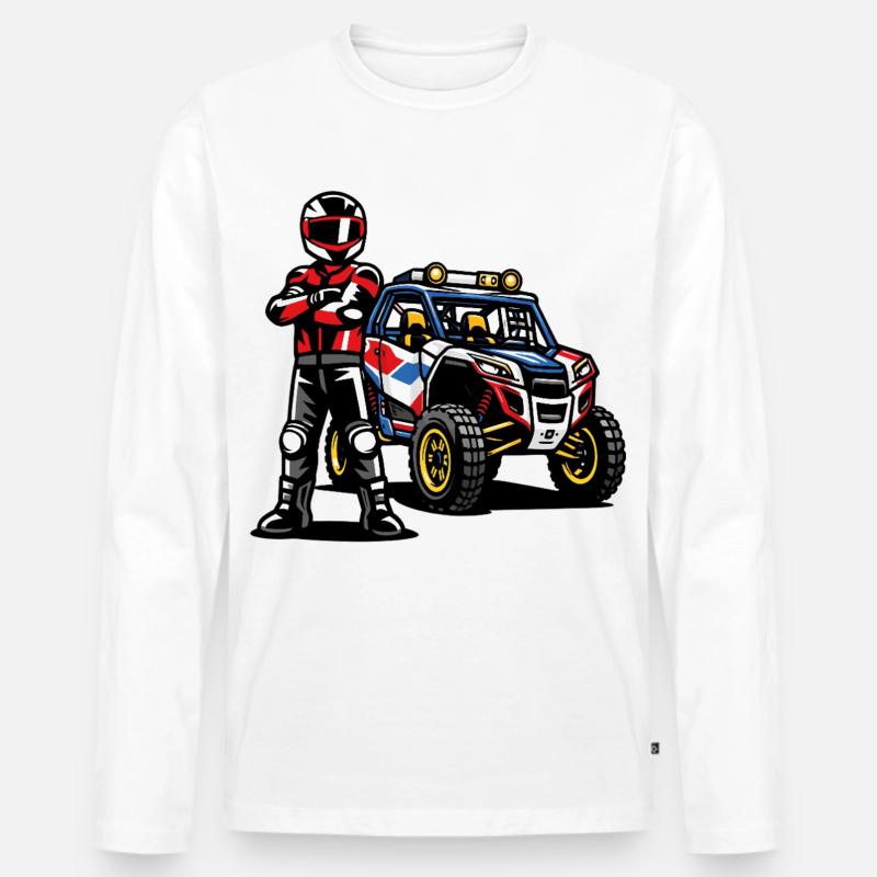 SSV Rallye Geländerennfahrer - Männer Premium Bio Langarmshirt - Weiß