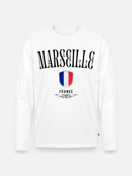 Marseille souvenir, elegant design Marseille - Men's Premium Organic Long Sleeve Shirt - white