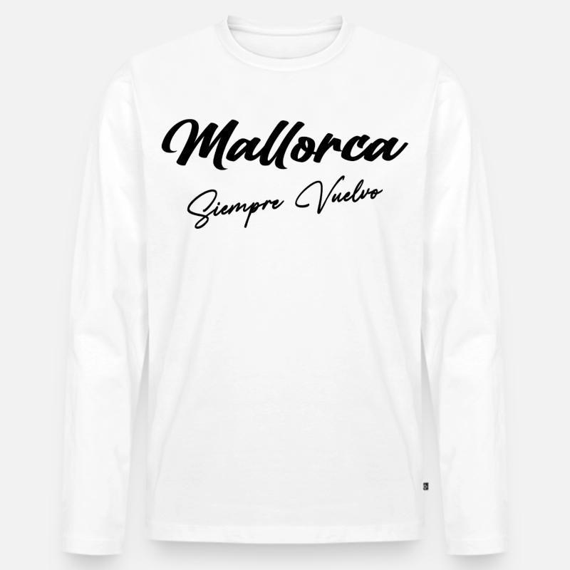 Mallorca - Männer Premium Bio Langarmshirt - Weiß