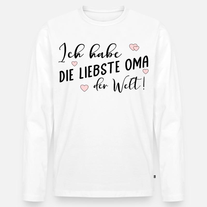 Komplimente Liebste Oma - Männer Premium Bio Langarmshirt - Weiß