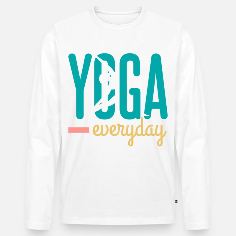 Yoga - Männer Premium Bio Langarmshirt - Weiß