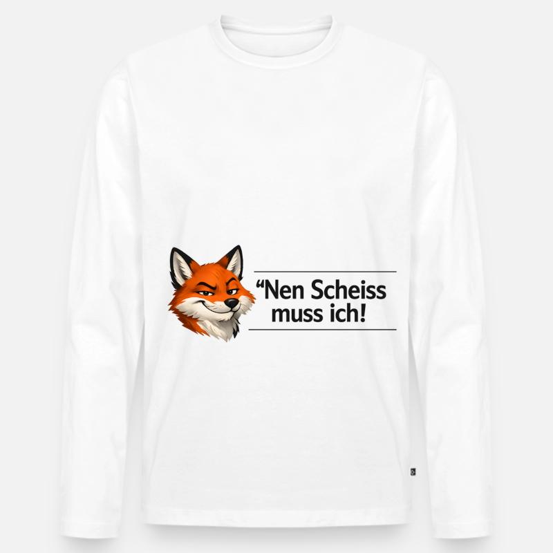 Nen Scheiss muss ich - Männer Premium Bio Langarmshirt - Weiß