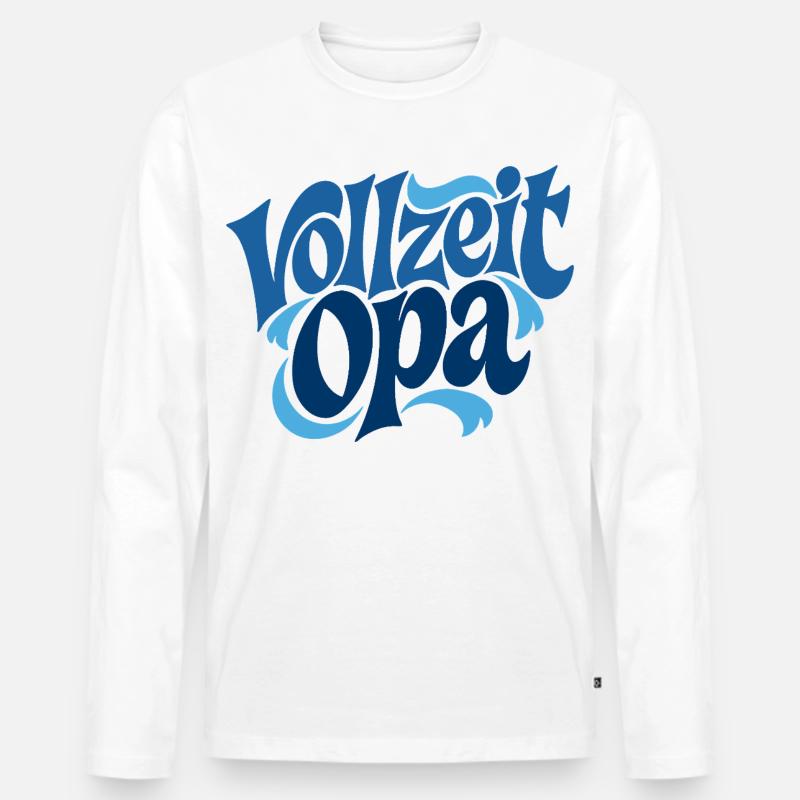 Vollzeit Opa | Großmutter Geschenk - Männer Premium Bio Langarmshirt - Weiß
