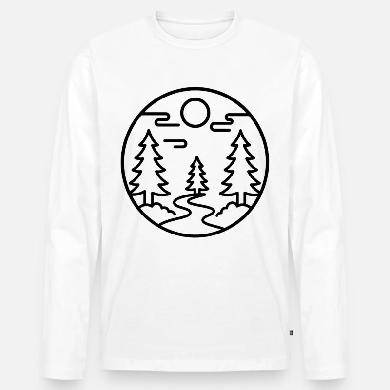 Mondwaldpfad Silhouette - Männer Premium Bio Langarmshirt - Weiß