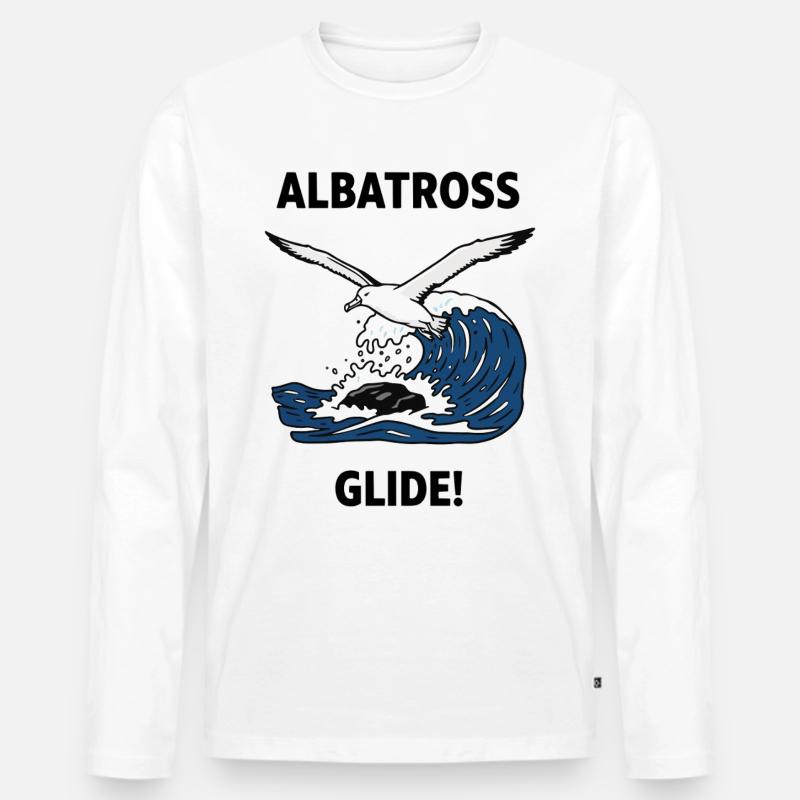 Albatros, Heuler, Seegleit-Albatros - Männer Premium Bio Langarmshirt - Weiß