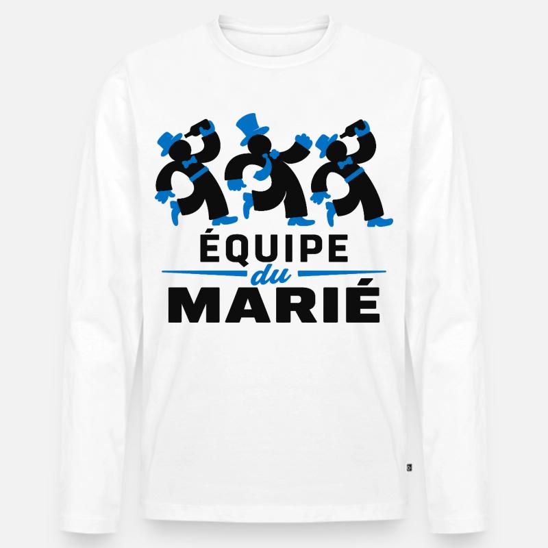 Das Team des Bräutigams - Männer Premium Bio Langarmshirt - Weiß