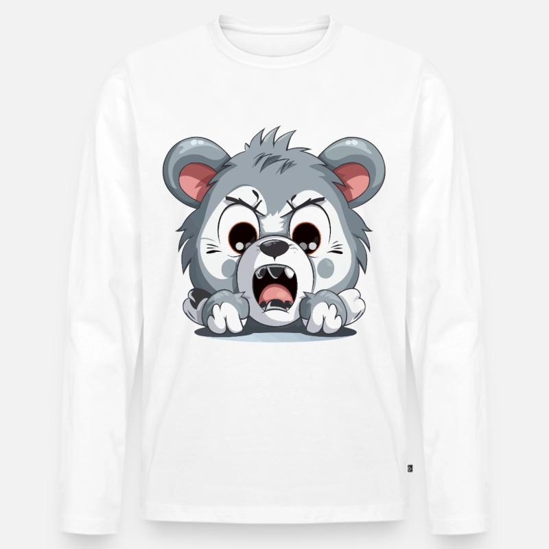Wütender Welpen Cartoon – Animierte Aggression - Männer Premium Bio Langarmshirt - Weiß