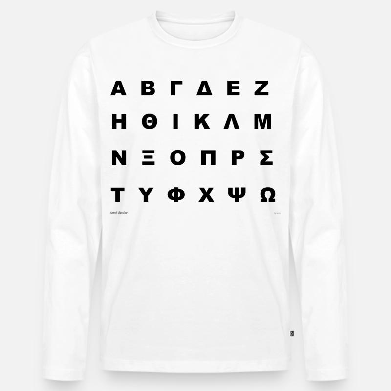 Griechisches Alphabet (schwarz) - Männer Premium Bio Langarmshirt - Weiß