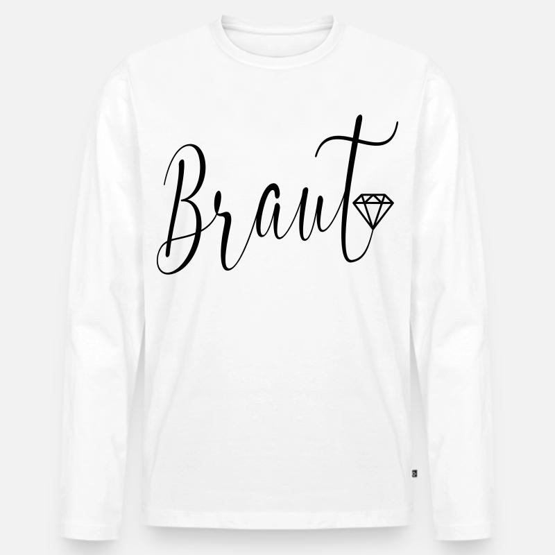 Hochzeit Diamanten Braut - Männer Premium Bio Langarmshirt - Weiß