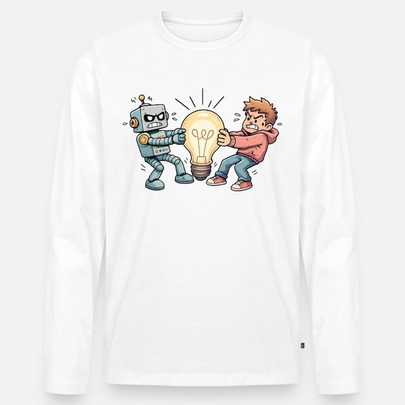 WhosIdea - Männer Premium Bio Langarmshirt - Weiß