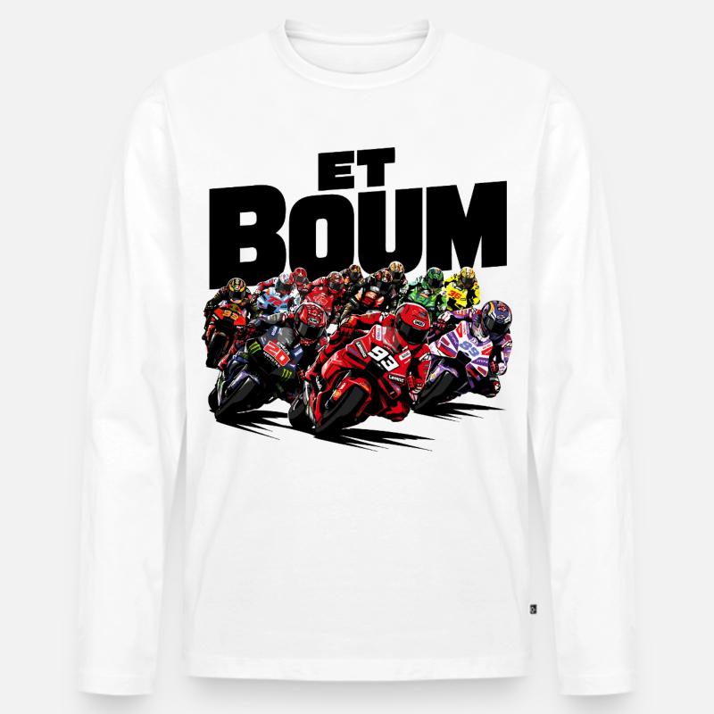 UND ZACK - Männer Premium Bio Langarmshirt - Weiß