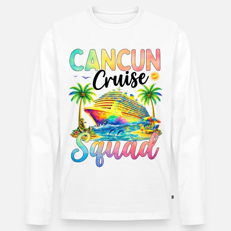 Cancun Cruise Squad - Männer Premium Bio Langarmshirt - Weiß