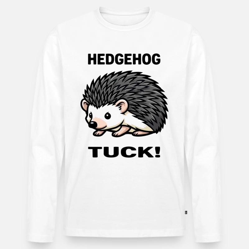 Igel-Igel-Igel-Dornengarten - Männer Premium Bio Langarmshirt - Weiß