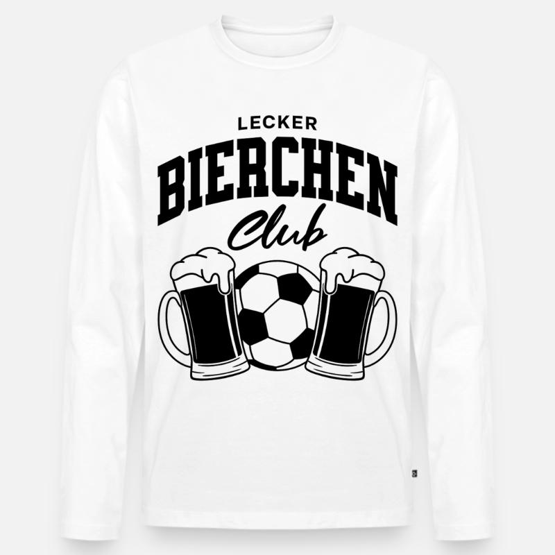 Lecker Bierchen Club - Männer Premium Bio Langarmshirt - Weiß