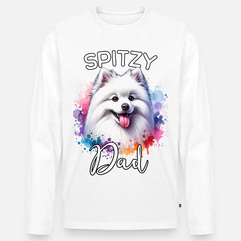 Spitz Papa - Männer Premium Bio Langarmshirt - Weiß