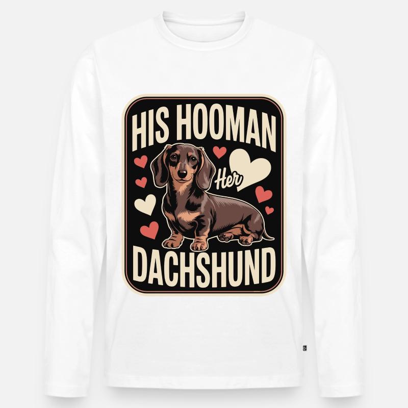 Dackel Liebe - Männer Premium Bio Langarmshirt - Weiß