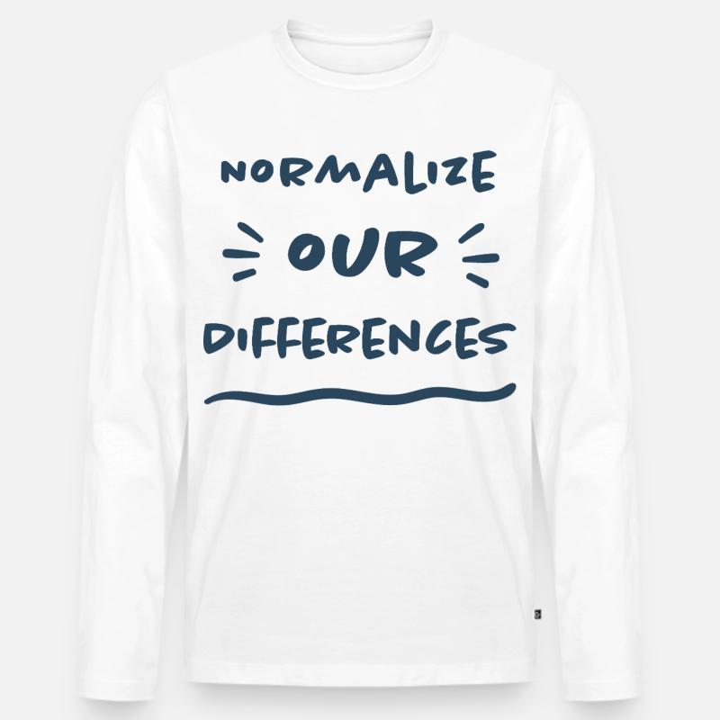 Normalize our Differences - Inclusion - Men's Premium Organic Long Sleeve Shirt - white