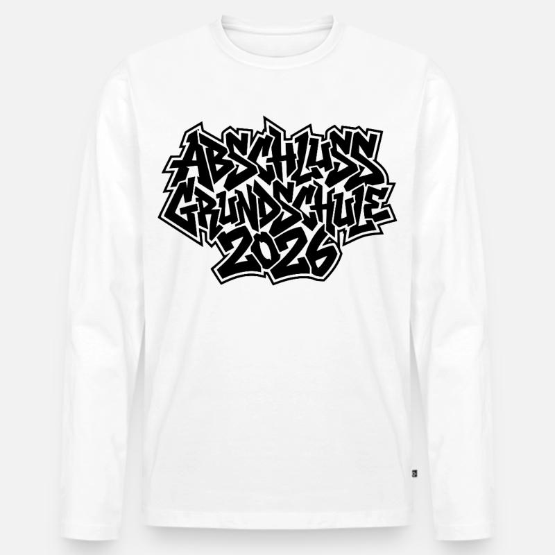 Abschluss Grundschule 2026 Graffiti - Männer Premium Bio Langarmshirt - Weiß