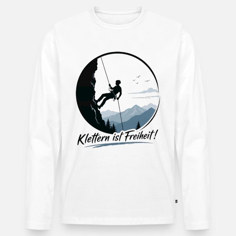 Klettern3 - Männer Premium Bio Langarmshirt - Weiß
