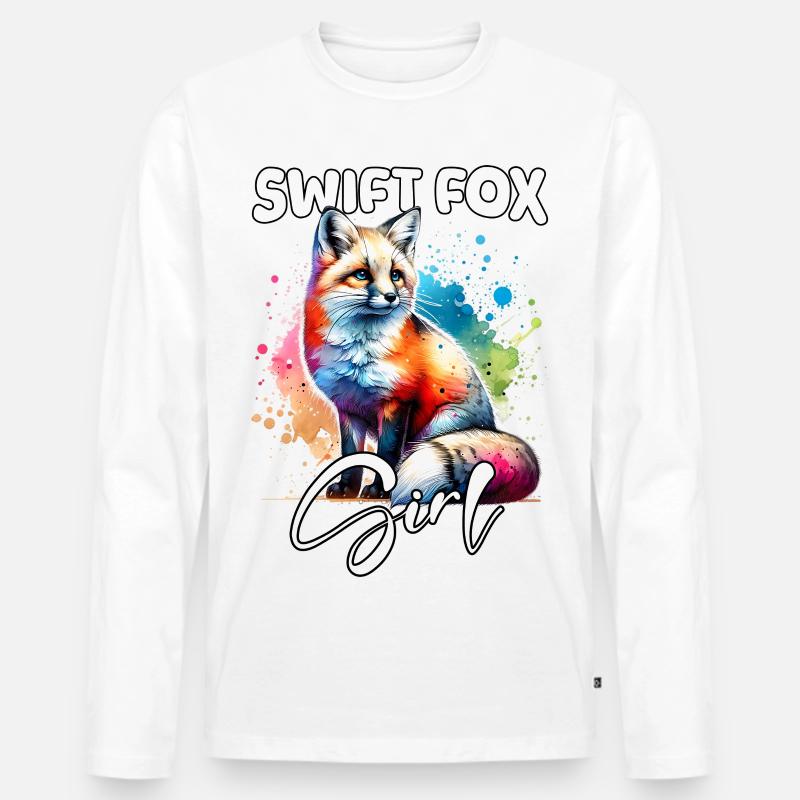 Swift Fox Mädchen Swiftfuchs - Männer Premium Bio Langarmshirt - Weiß