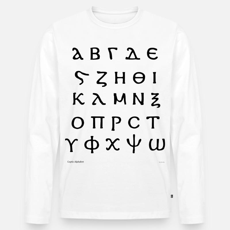Koptisches Alphabet (schwarz) - Männer Premium Bio Langarmshirt - Weiß