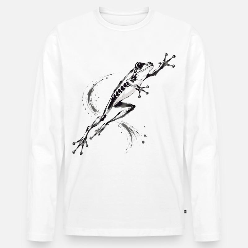 Rotäugige Laubfrosch-Regenwald - Männer Premium Bio Langarmshirt - Weiß