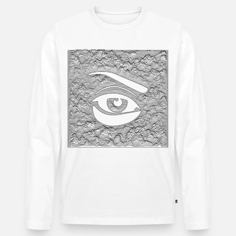 Das Auge – Schwarz - Männer Premium Bio Langarmshirt - Weiß