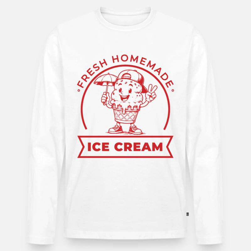 Fresh Homemade mit Schirm und Cap - Männer Premium Bio Langarmshirt - Weiß