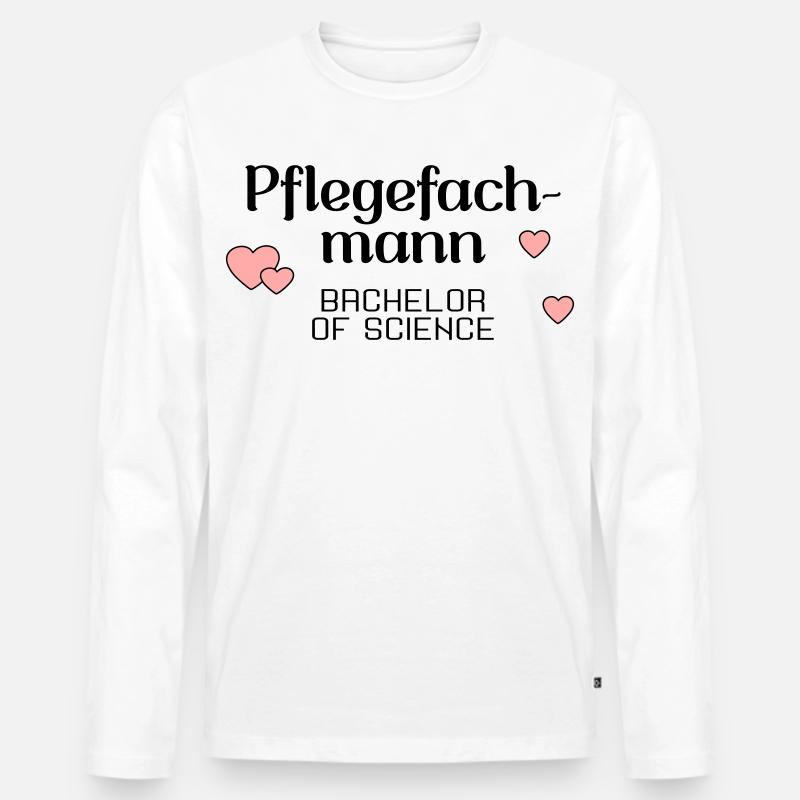 Pflegefachmann Studium Abschluss - Männer Premium Bio Langarmshirt - Weiß