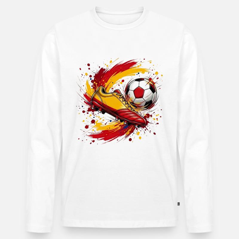 Fußball Team Spanien - Männer Premium Bio Langarmshirt - Weiß