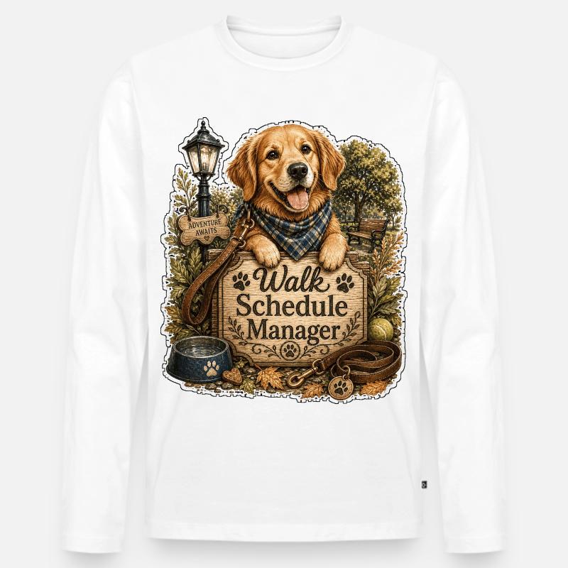 Walk Schedule Manager Hund - Männer Premium Bio Langarmshirt - Weiß