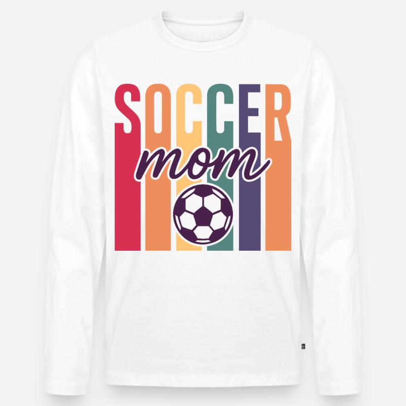 Fußball Mutter - Männer Premium Bio Langarmshirt - Weiß