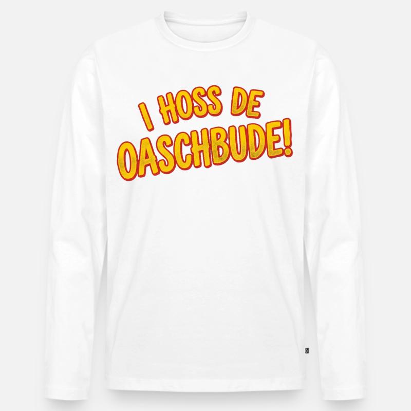 I Hoss de Oaschbude - Männer Premium Bio Langarmshirt - Weiß