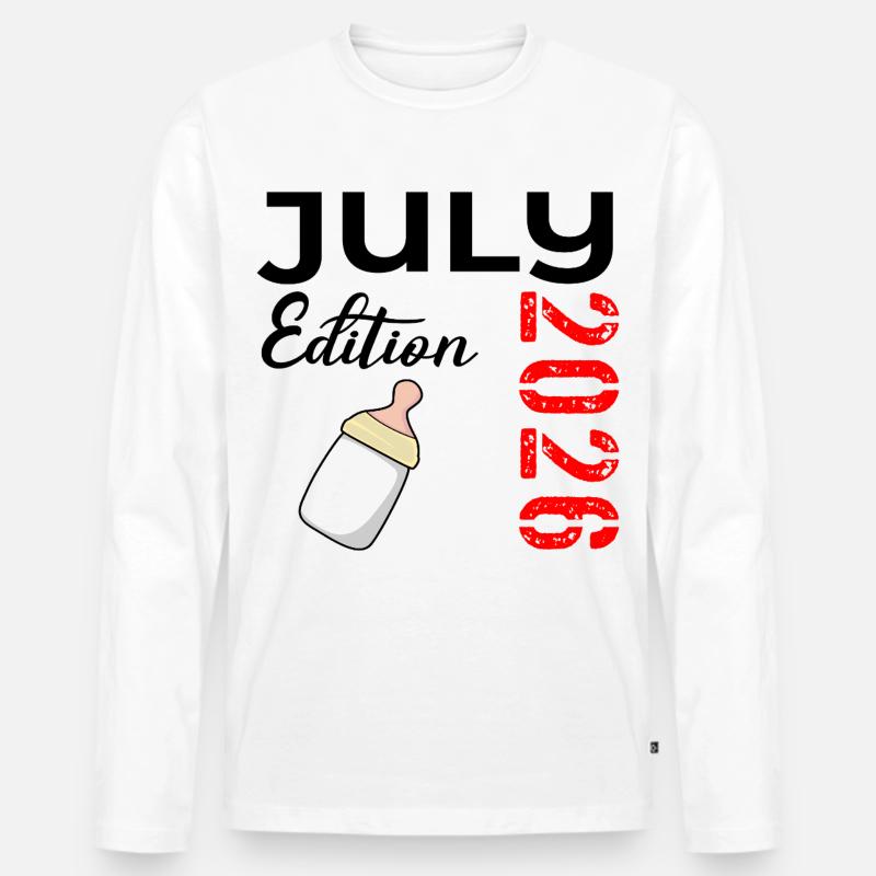 Geburt Juli 2026 - Männer Premium Bio Langarmshirt - Weiß